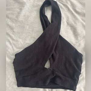 H&M Black Textured Crop Top